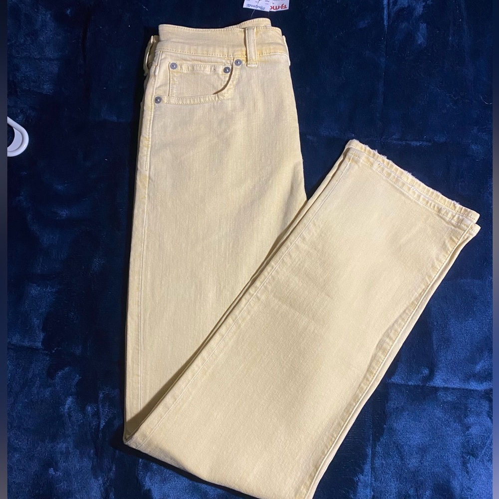 NWT Madewell Yellow Straight Leg Jeans